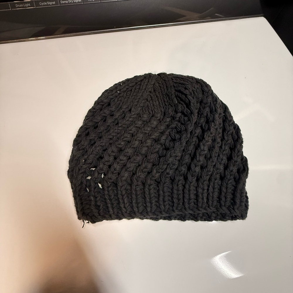 Orvis Black Chunky Knit Beanie Hat One Size